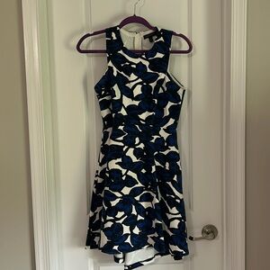 Blue and white cocktail dress